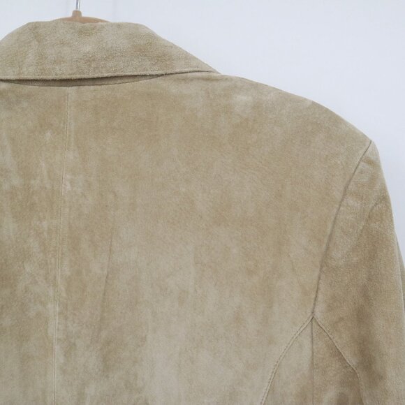 Croft & Barrow Suede Jacket Women XL Beige Formal Boho Career Tailored Classic - Picture 13 of 16